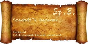 Szedmák Benedek névjegykártya