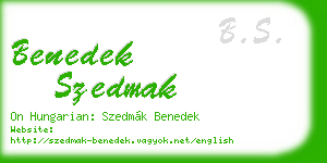 benedek szedmak business card