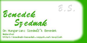 benedek szedmak business card